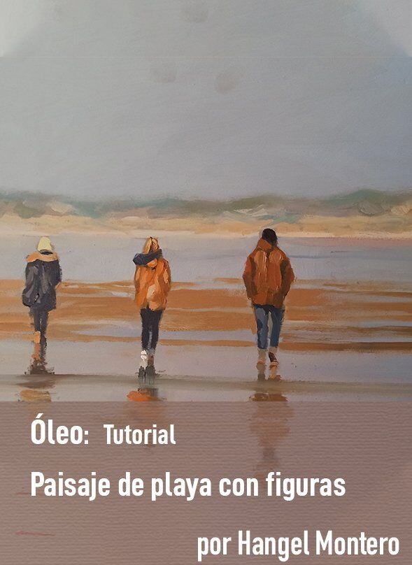 Paisaje de playa con figuras